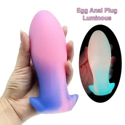 Liquid Silicone Anal Plug Large Egg Butt Plug Soft Anal Dildo For Anal And Vaginal Adults Sex Toy For Women Men Prostate Massage