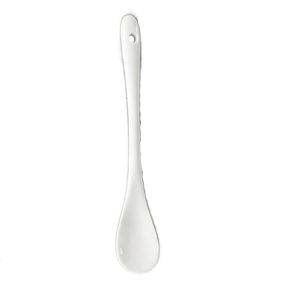 

Flatware Ceramic Long Handle Spoons White Creative Stirring Spoon Mini Seasoning Spoon Ice Cream