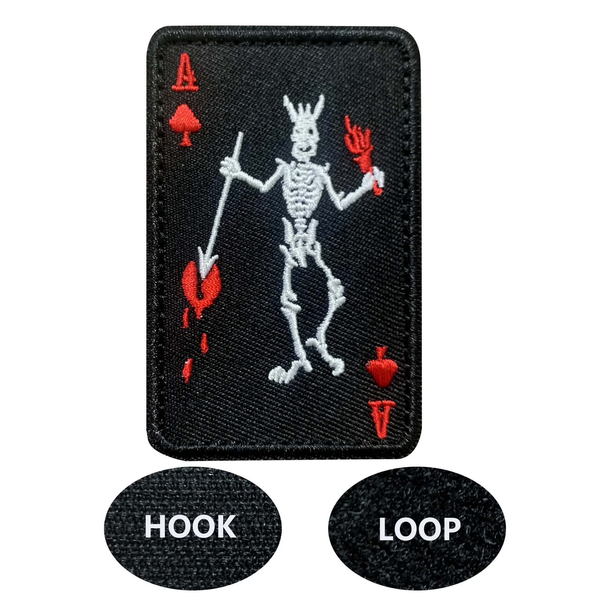 2PCS Ace Hook and Loop Embroidered Patches Cupid's Arrow Embroidery Tactical Patches