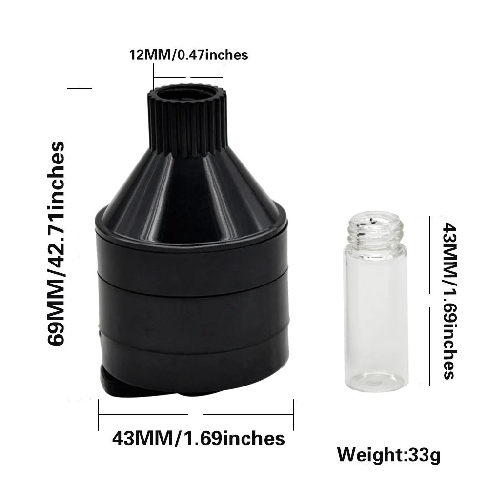 43mm Hand Grinder Diameter with Filler Tobacco Herb Crusher Storage Aluminum Grinders Smoke Pipe Cigarette Accessories view 6