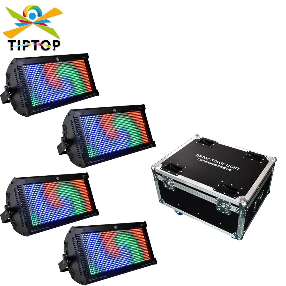 

4IN1 Flight Case Pack 1000W RGB 112 Zone Professional Stage Strobe Light DMX Sound Auto Control Martin Model