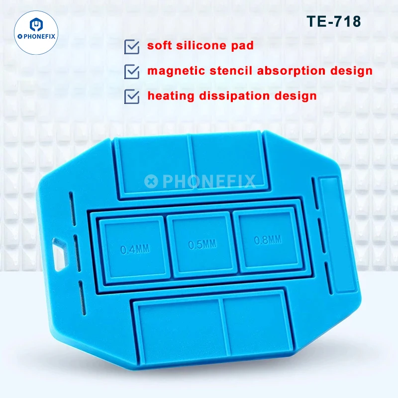 Phonefix BGA ซิลิโคน Magnetic Pad Universal BGA Stencil ดีบุกปลูกฉนวนกันความร้อนสําหรับ CPU ชิป IC บัดกรี BGA Reballing