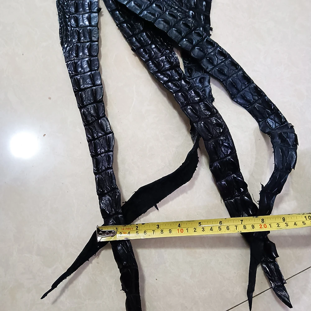 Genuine Leather Crocodile Spine Material, Black Keychain, Pendant, DIY Leather Bag Accessories, Handmade