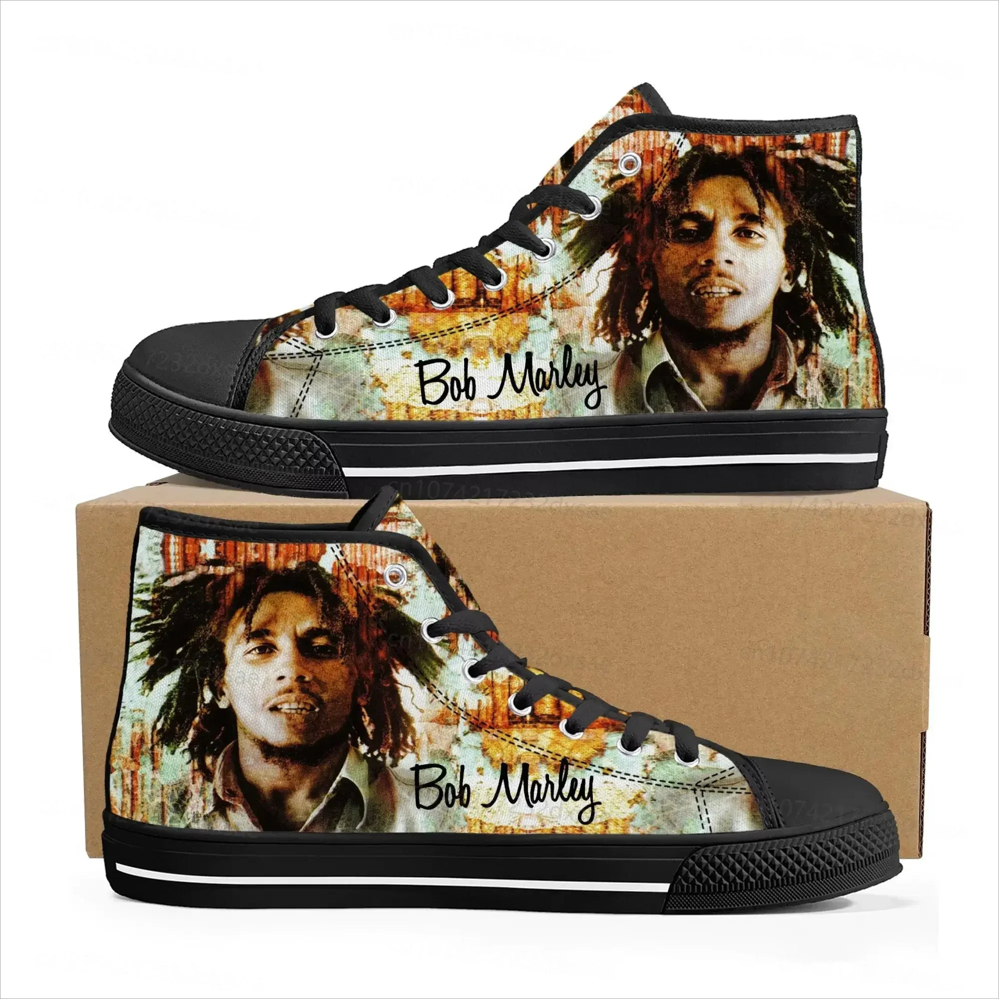 

Кроссовки Legend Bob Marley Reggae Rasta High Top, высококачественные кеды для мужчин, женщин и подростков, повседневная обувь для пар, кастомизированные кроссовки