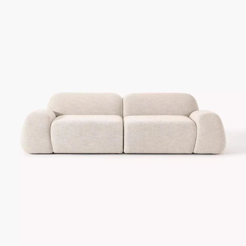Italian cream wind marshmallow module combination color matching sofa small apartment dopamine fabric straight row double sofa