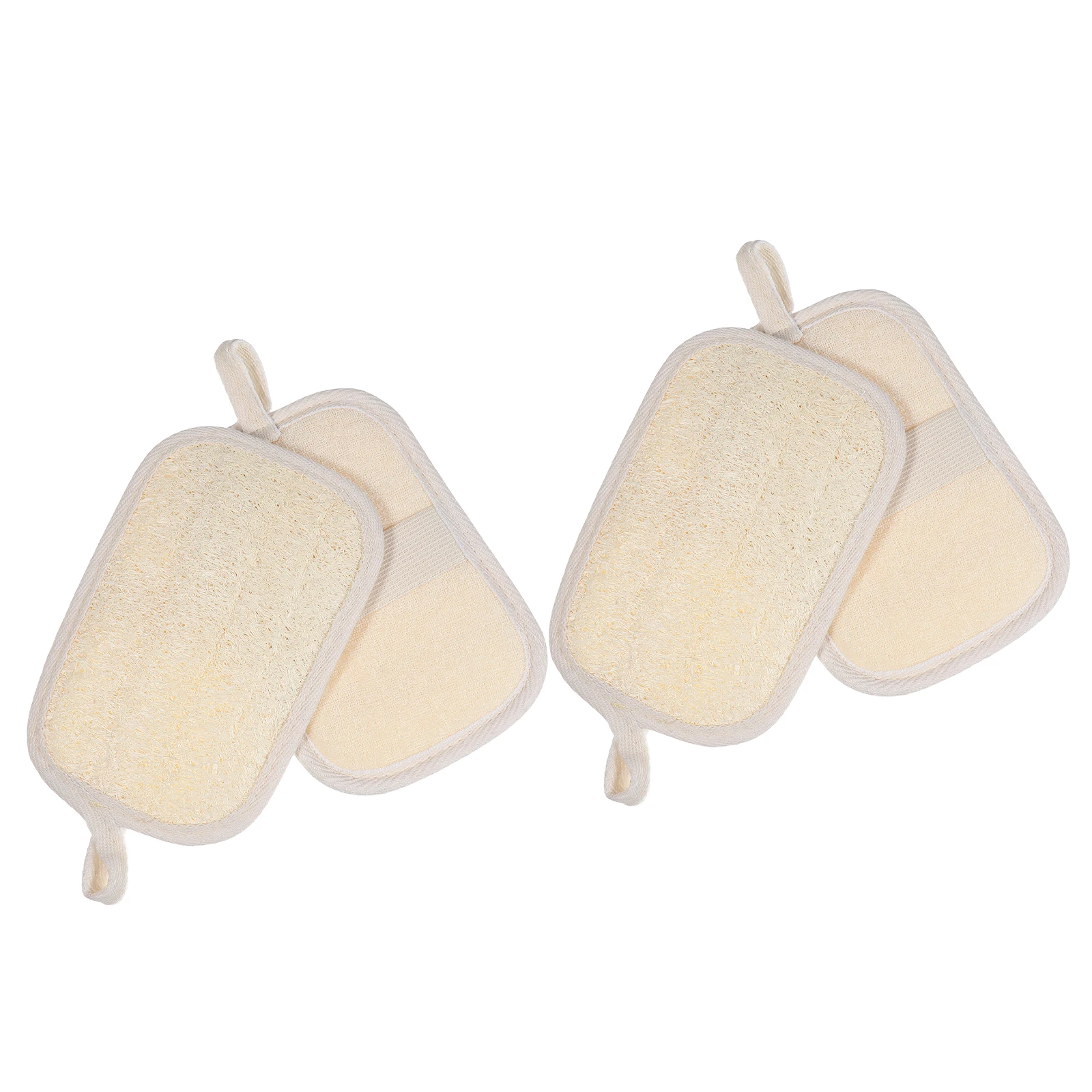 

4Pcs Natural Fiber Body Sponge Loofah Washcloth for Smooth Skin Efficient Foam Creation Back Scrubbing Towel Spa Like Cleansing