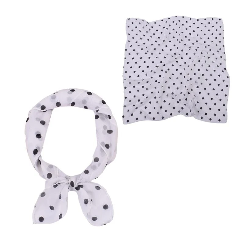 652F Vintage Scarf and Unique Dotted Headscarf Tulle Neckerchief Scarf