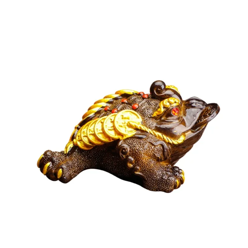 Chinese Style Golden Tea Pet ColorChanging Kung Fu Tea Set Accessories Elegant Tea Table Decoration for Traditional Tea Lovers