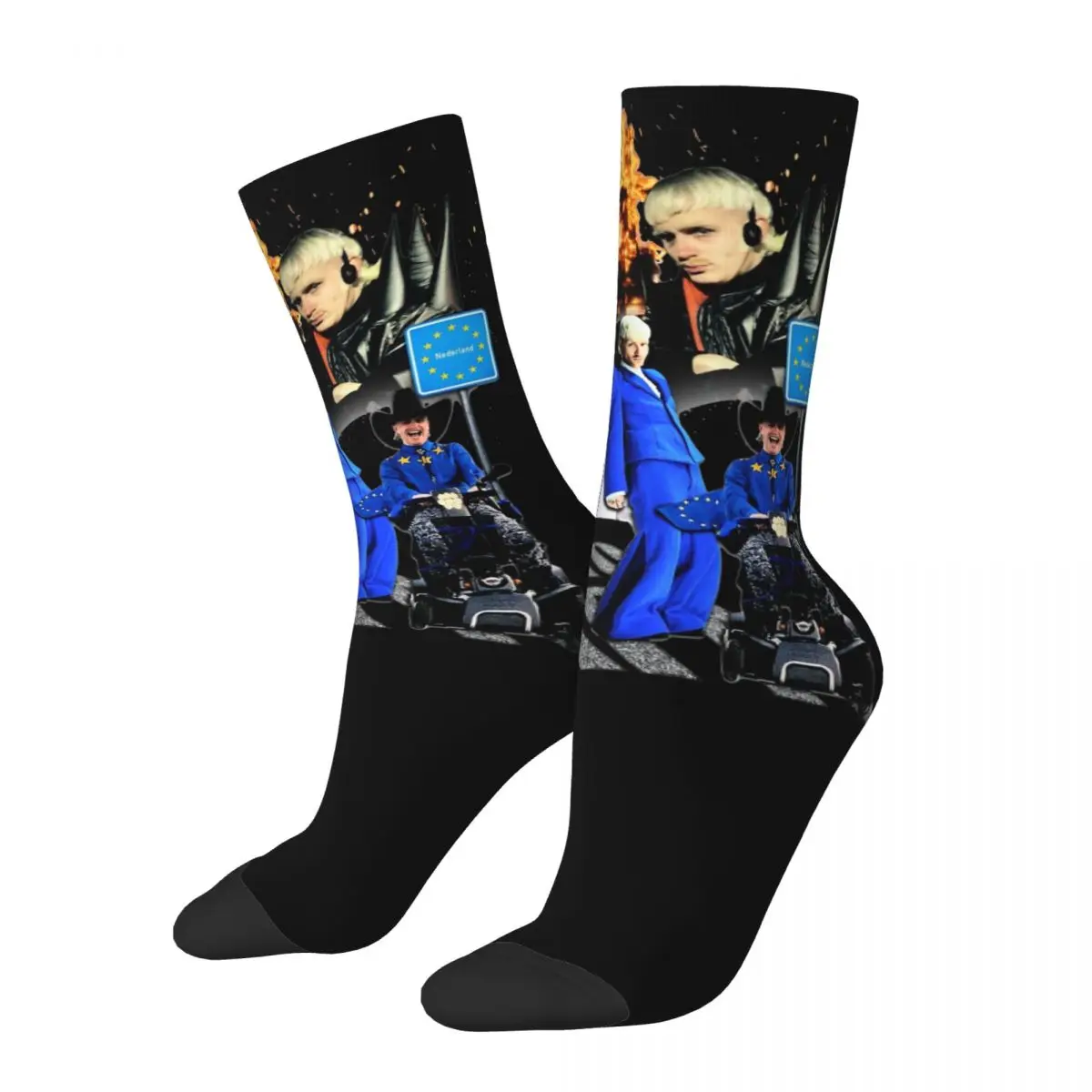 

Hip Hop Men Women Socks Eurovisions Song Contest 2024 Joost Klein The Netherlands Merch Cute Graphic Dress Socks Spring