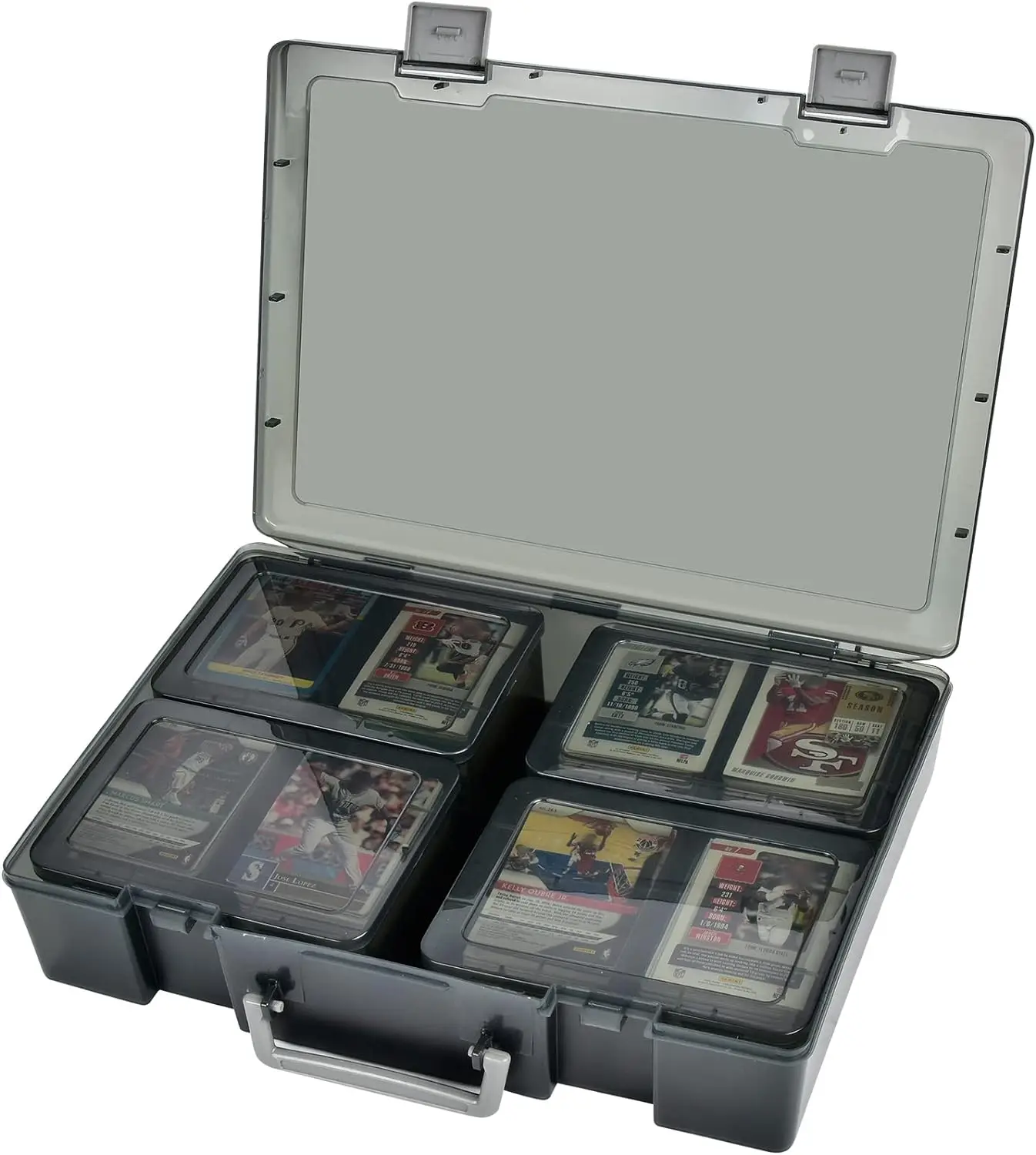 1600+ Baseball Card Storage Box, Sports Cards Holder Organizer Hard Plastic Display Case Compatible with Baseball/Football