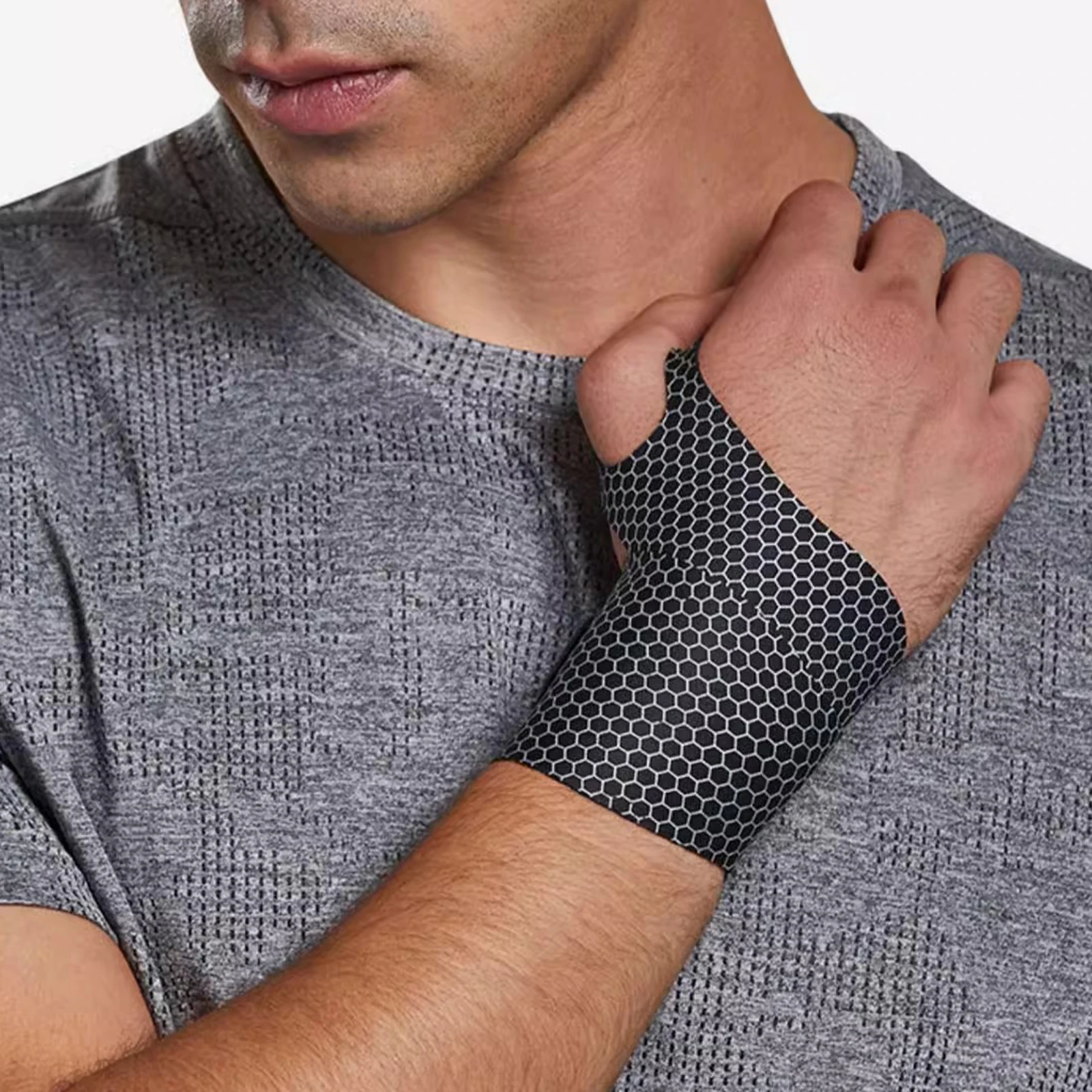 Adjustable Wrist-Support Braces Band Nylon Spandex Blend Compression Wrap with Breathable Quick Dry Fabric and Nonslip wraps