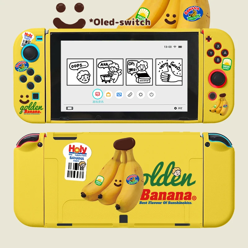 

Yellow banana creative case nintendo switch case oled detachable joystick case