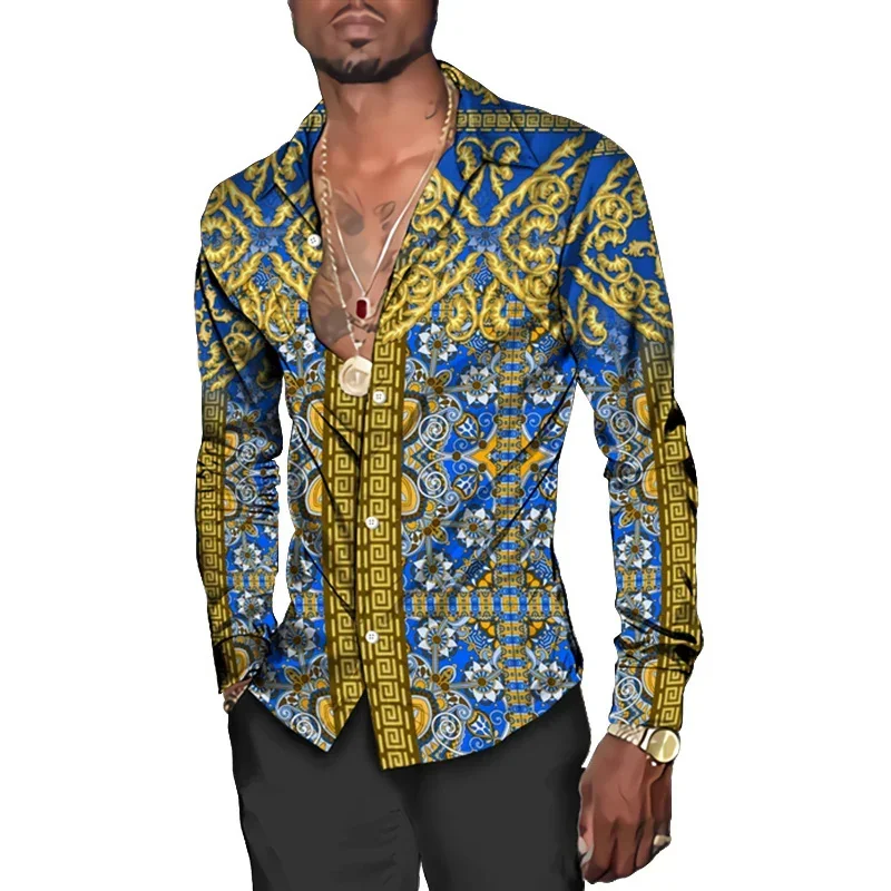 Fashionable high-end men\'s Hawaiian vacation shirt 3D printed street short sleeved loose and comfortable shirt