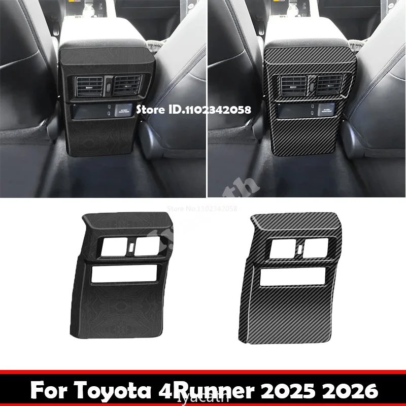 Para TOYOTA 4Runner 2025 2026, Accesorios de Cubierta para Ventilación de Salida de Aire Acondicionado Trasero y Caja Antipatadas para Reposabrazos Central de ABS con Acabado de Madera