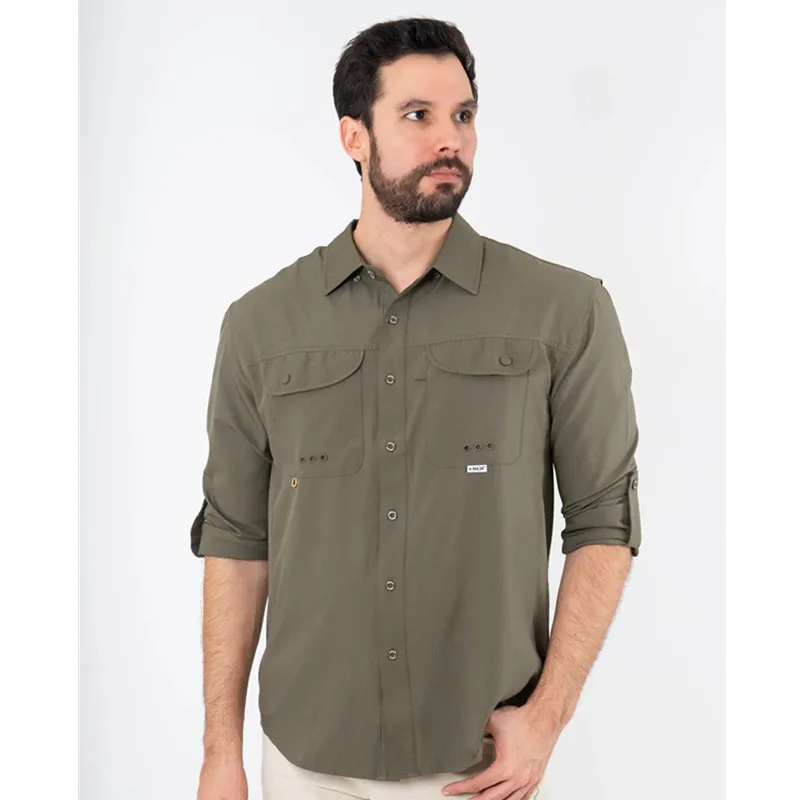High Performance Men's Outdoor Shirt Breathable Tear Resistant Ultra Stretchable Spring Summer Polyester Fiber Quick Dry Long...