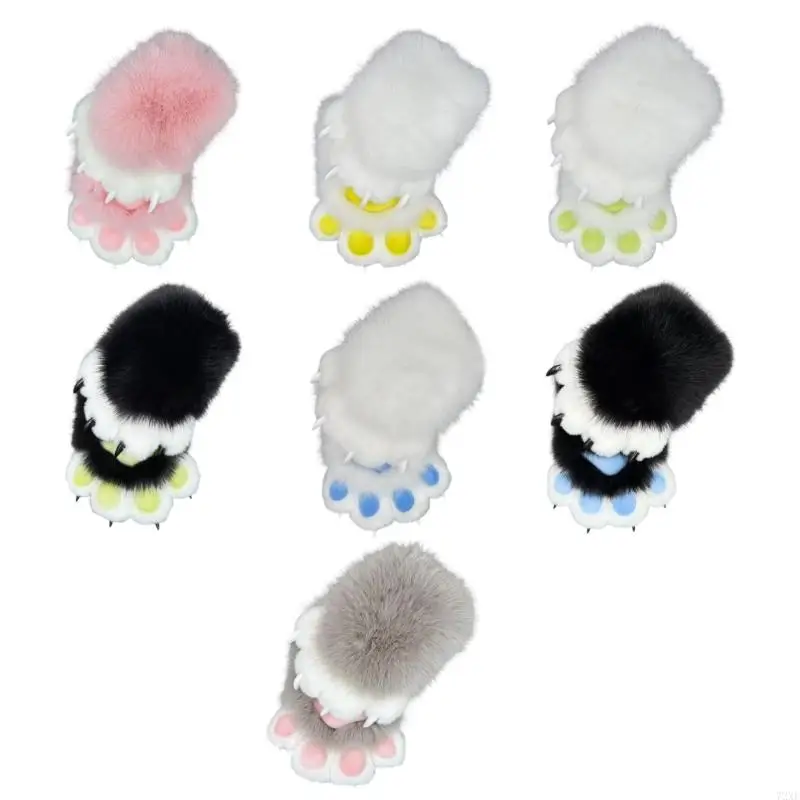 

72XE 1Pair Attractive Animation Smooth Gloves Smooth Fabric Full Day Ease Slip Resistant Hold Cold Weather Use