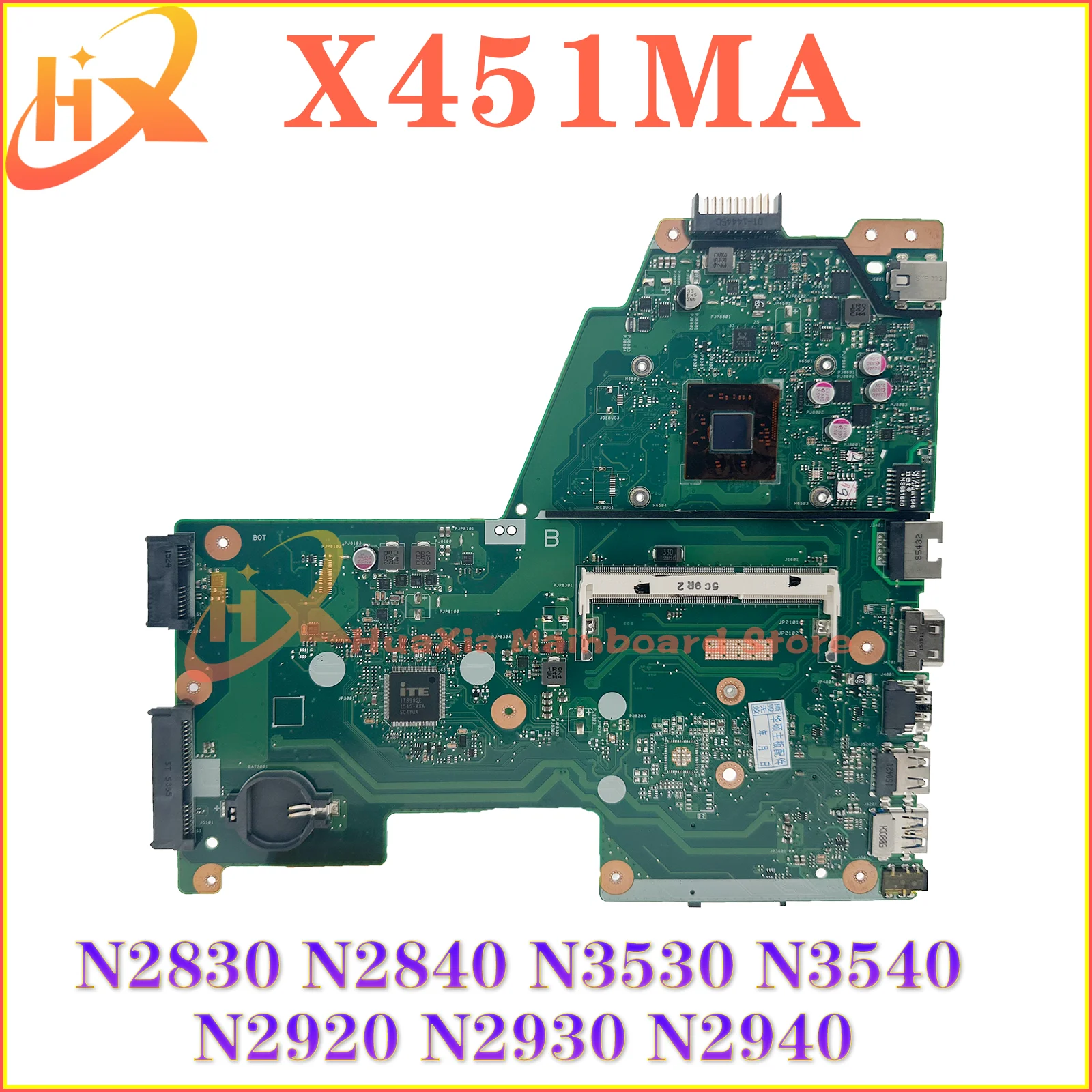 

KEFU Notebook X451M Mainboard For ASUS F451MA X451MAV X451M Laptop Motherboard N2830 N2840 N3530 N3540 N2920 N2930 N2940