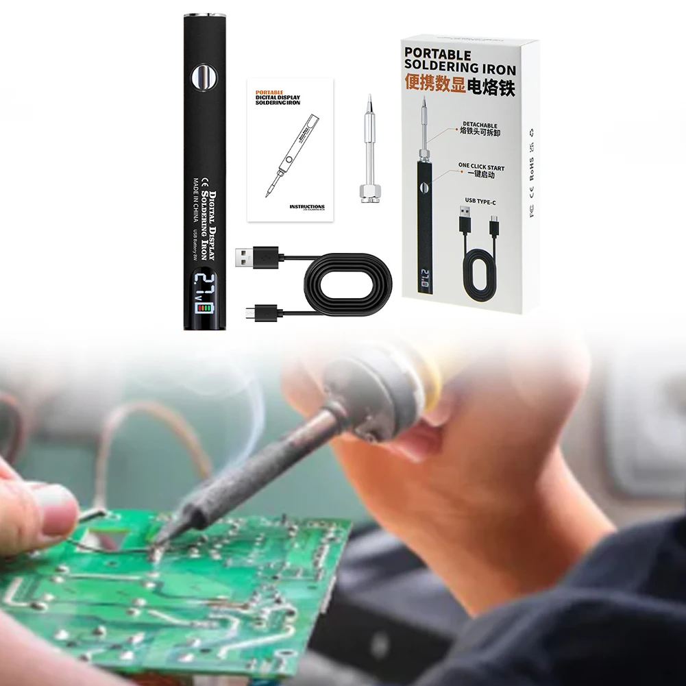 

Portable Electric Soldering Iron Adjustable Voltage 510 Solder Iron (Black)