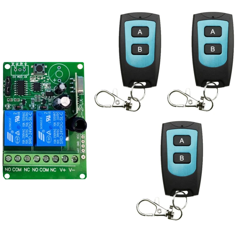 

DC12V 24V 2 канала 2CH RF беспроводной пульт дистанционного управления переключатель система дистанционного управления приемник передатчик 1CH реле 433 МГц