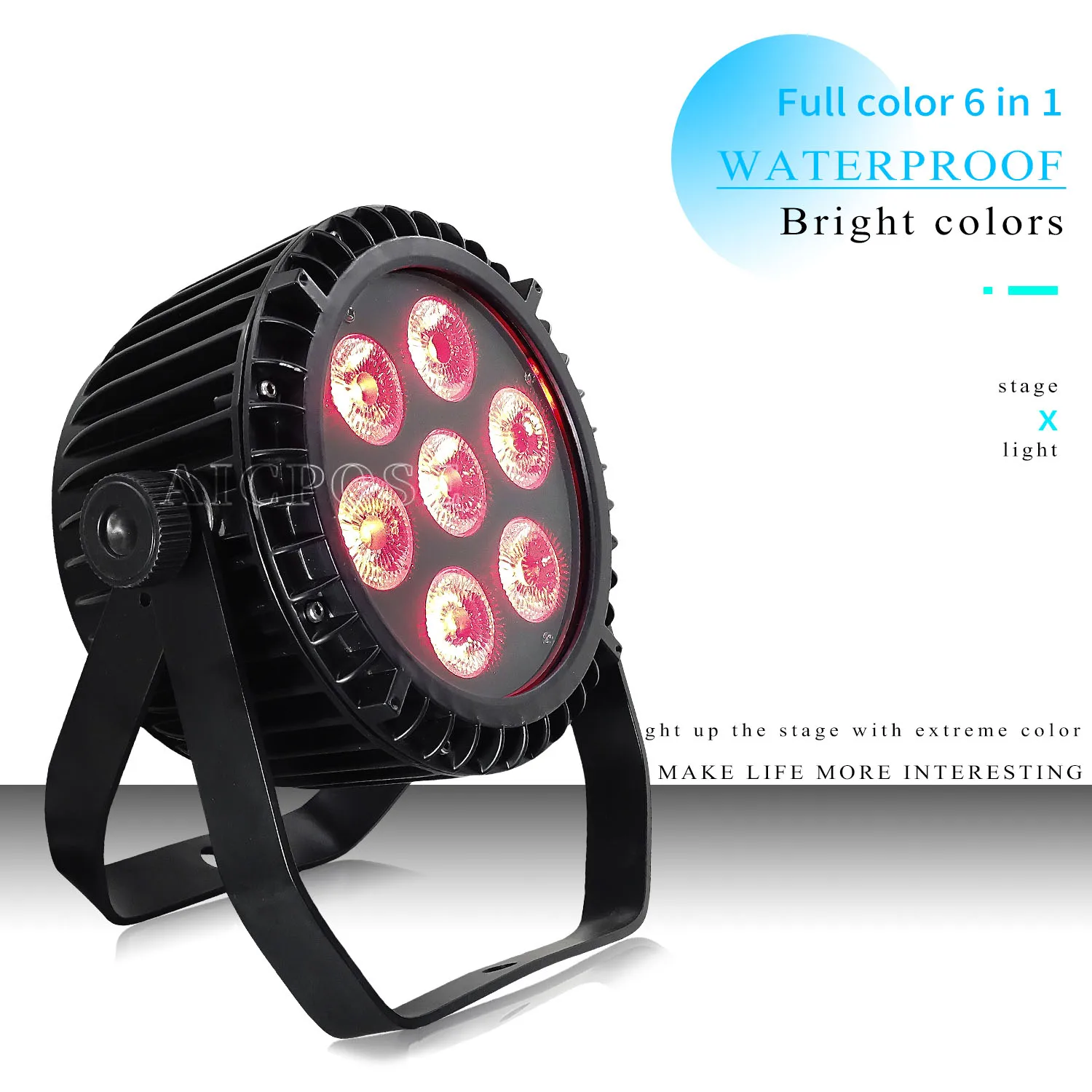 Outdoor Waterproof Stage Light 7x12W RGBW/7x18W RGBWA+UV 6 in 1 LED Par Light DMX Control DJ Disco Stage Lighting