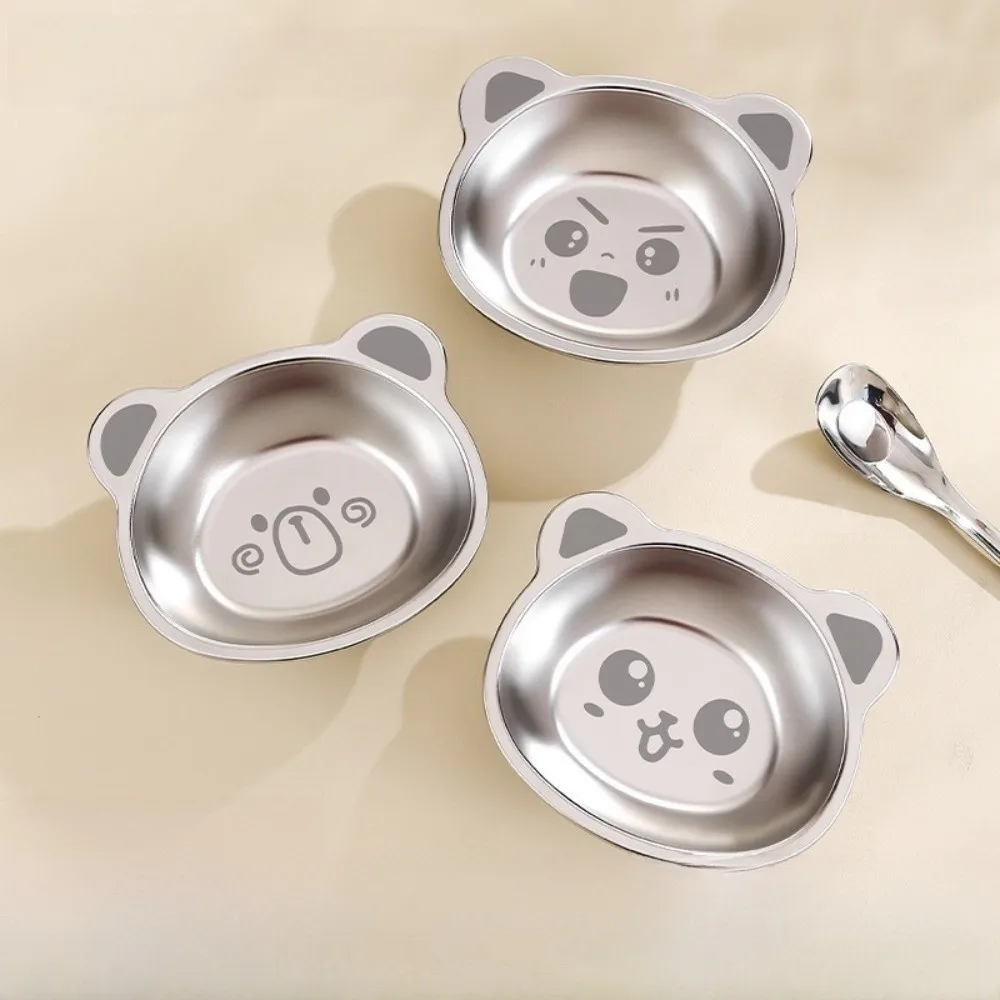 

316 Stainless Steel Kid Meal Bowl Anti Scalding Eco-Friendly Kid Dinner Bowl Cute Bear Design 350ML Capacity