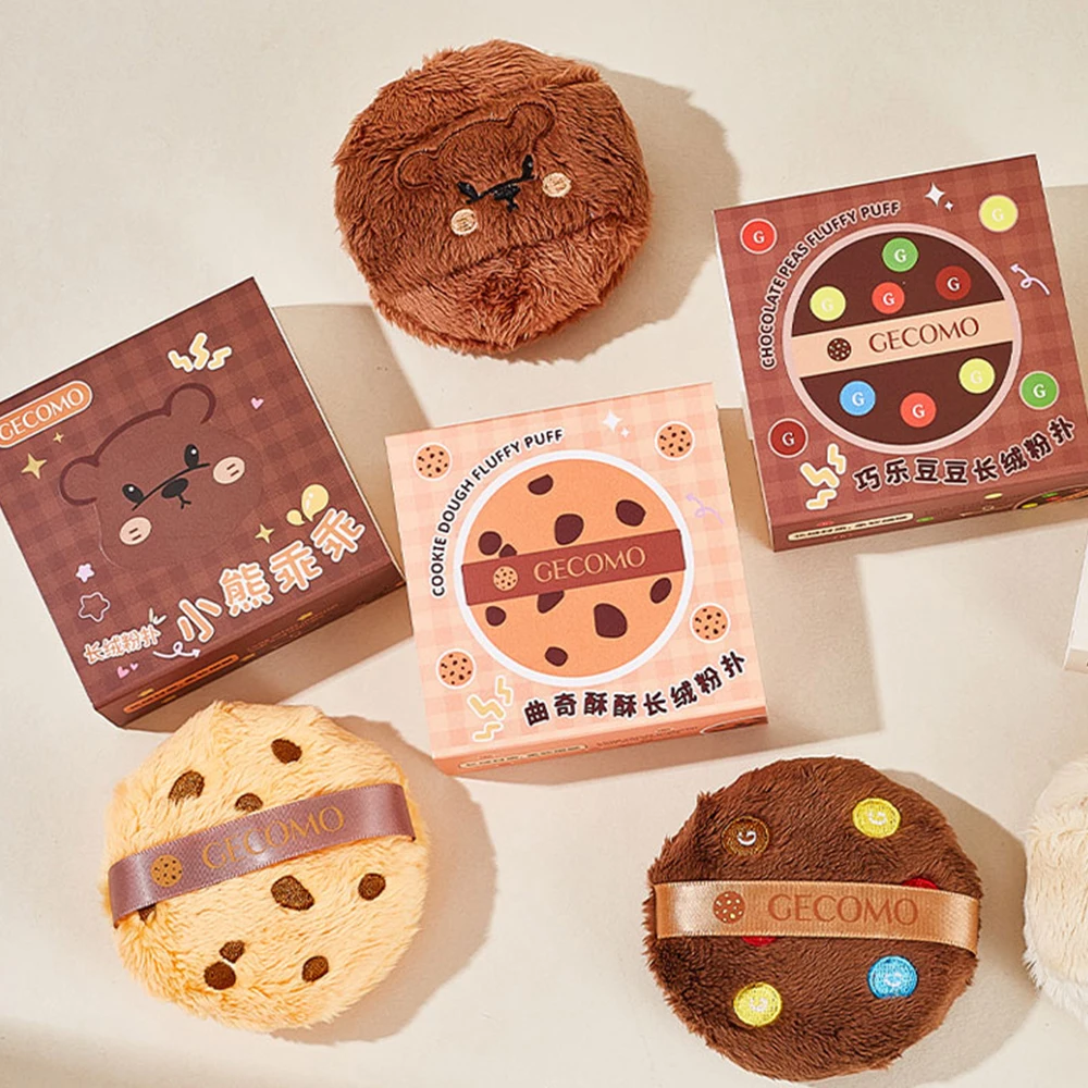 GECOMO Zacht en schattig massaal poederdons Huidvriendelijk materiaal Pluche poederdons Geschikt voor losse poederinstelling Make-uptool