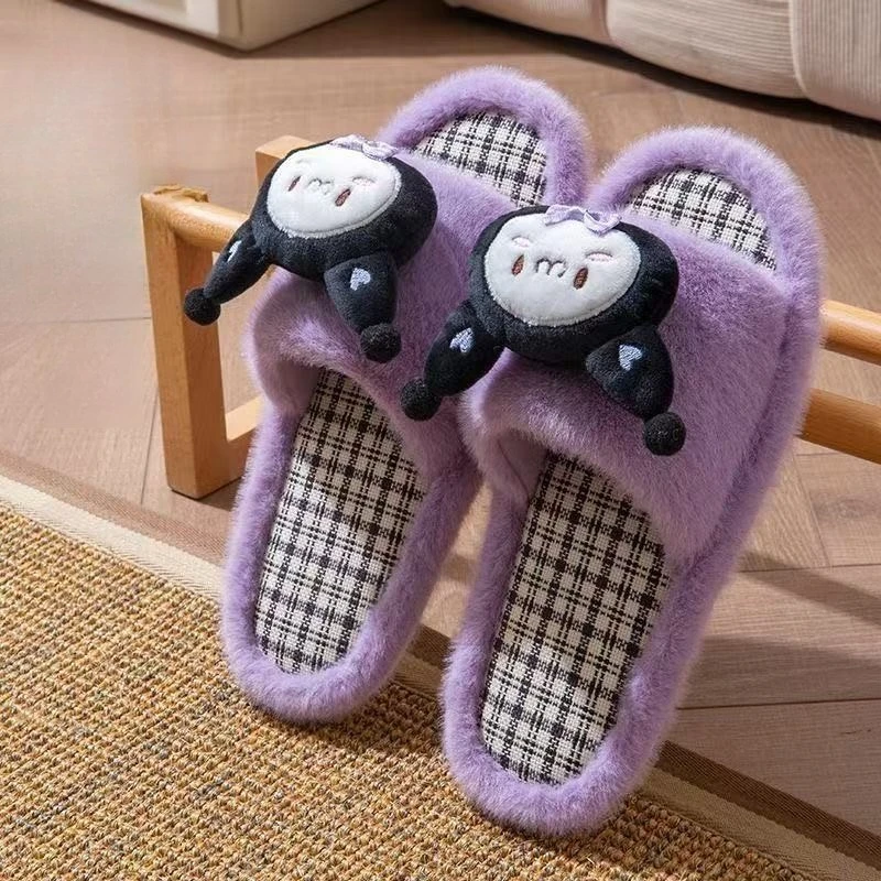 Kawaii การ์ตูน Hello Kitty Kuromi My MelodyPochacco Four Seasons รองเท้าแตะน่ารักเจ้าหญิงบ้านลื่นขายส่ง