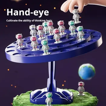 어린이 퍼즐 밸런스 나무 접이식 우주인 보드 게임, 레저 부모-자녀 상호 작용 탁상 전투 장난감, 1 개 