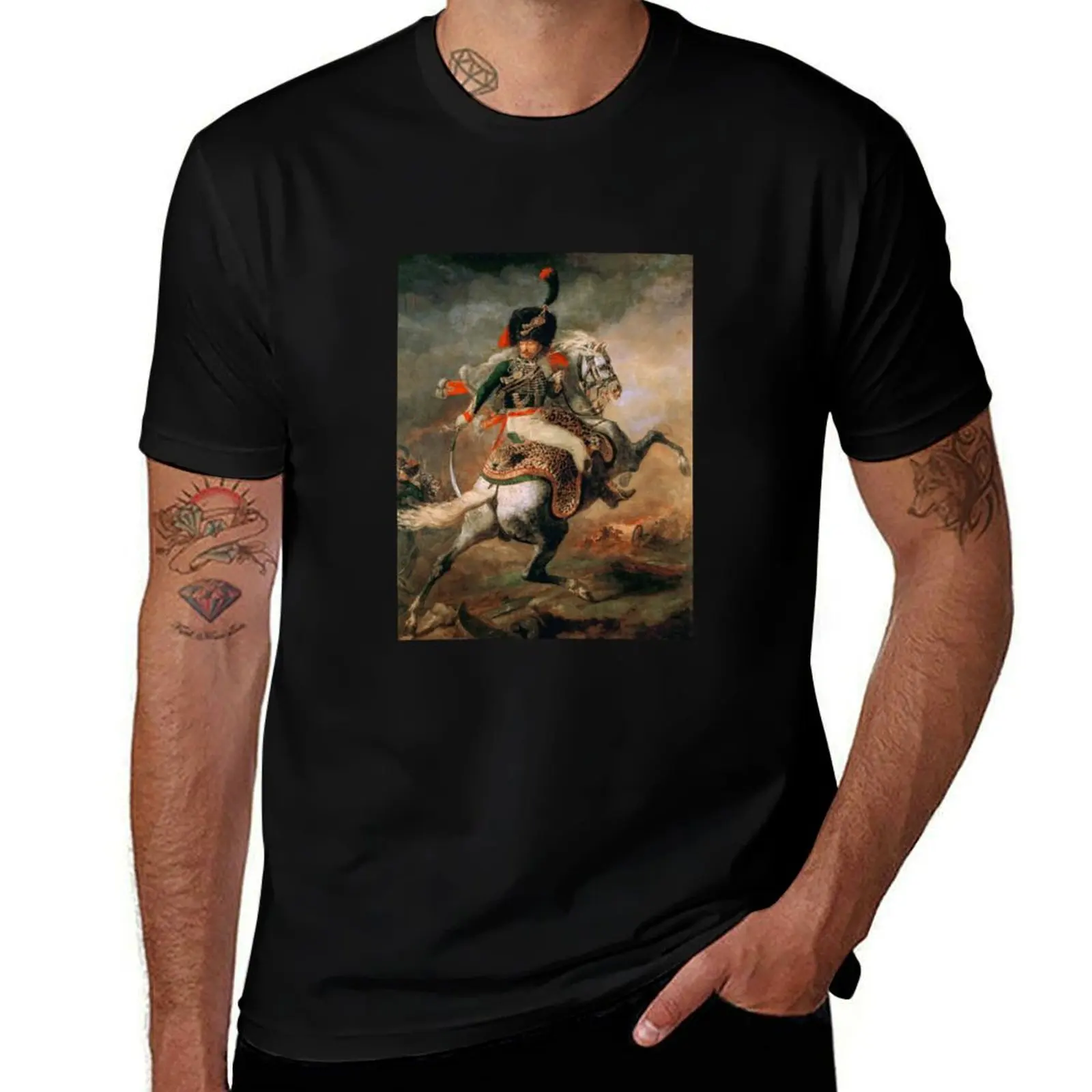 Der Ladende Jäger. Théodore Géricault. T-Shirt Anti-Fade Casual Tee Shirt T-Shirt