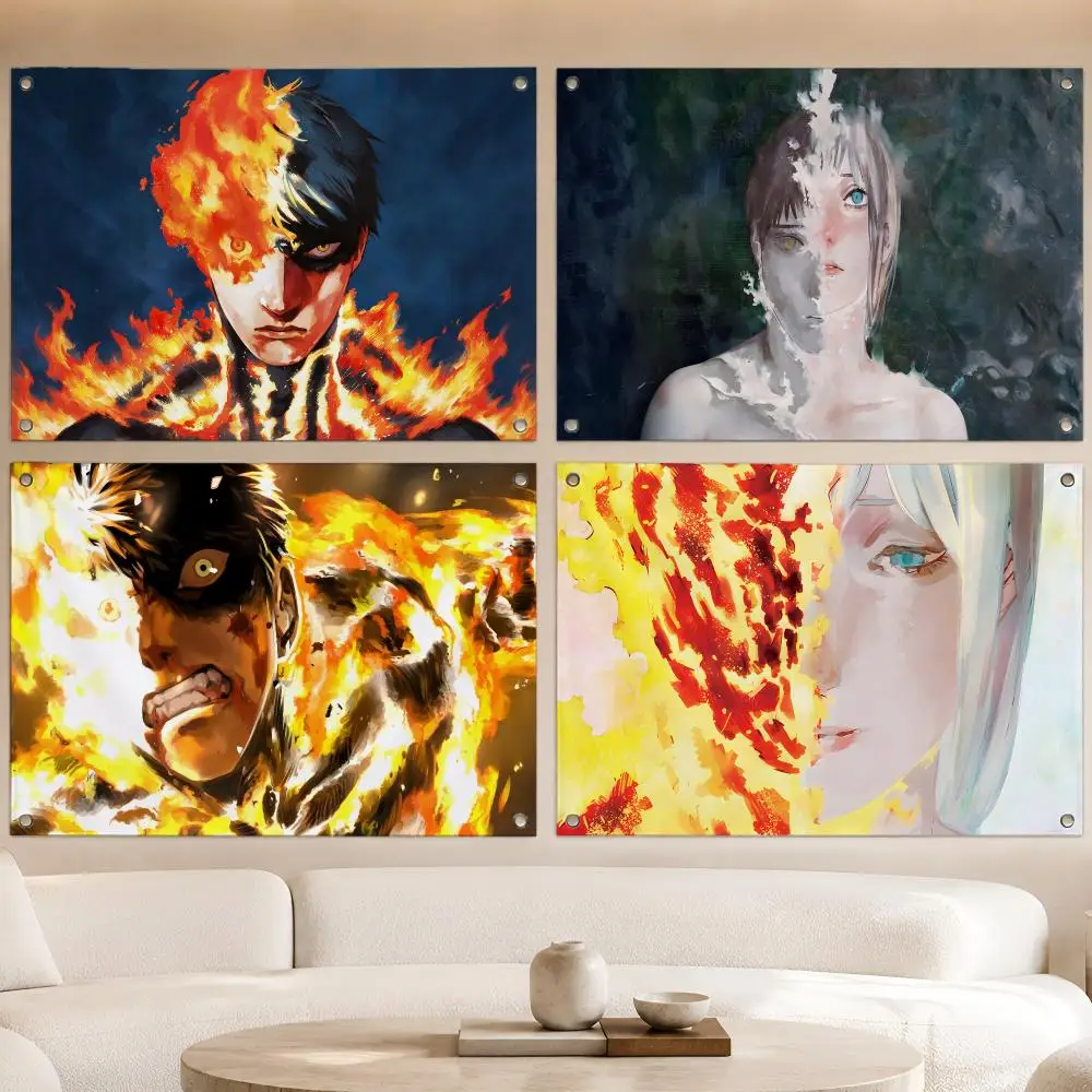 Anime Popular Classic TV Fire Punch Flags Fan Banner Tapestry Wall Hanging Garage BarDorm Camp Party Outdoor Home Decor Gift