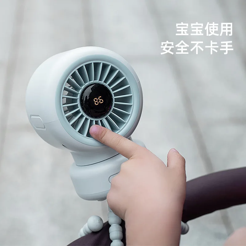 Portable Stroller Fan - 3 Speed Quiet Clip-on Baby Fans for Stroller Crib and Travel - Compact & Battery-Operated Cooling Fans