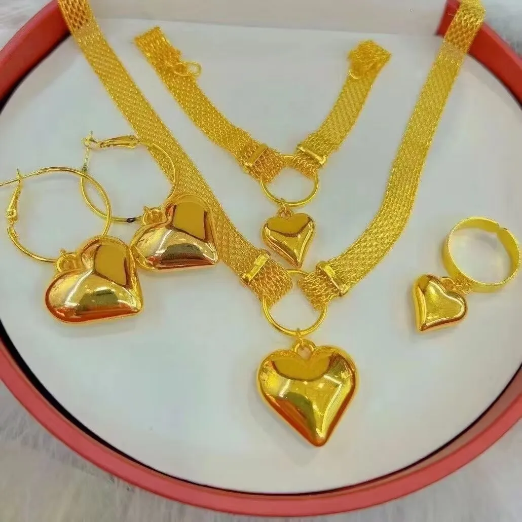 

24K Gold Plated Bridal Wedding Accessories Jewelry Set CHD21403