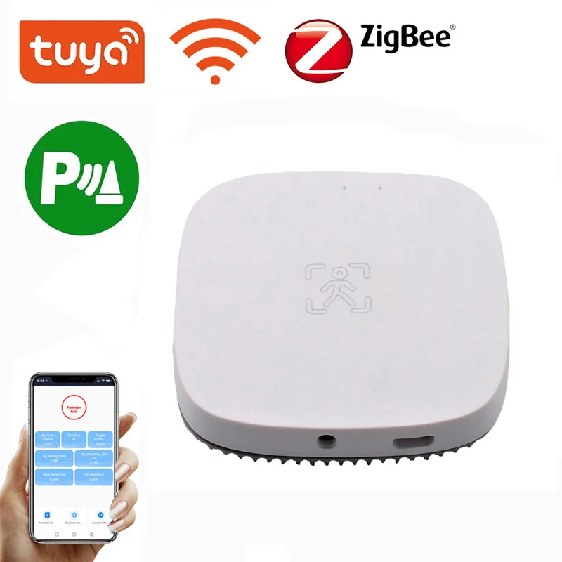 ZIGBEE/wl-fi Sensor kehadiran pernapasan manusia, Tuya pintar statis aktif tak berawak deteksi gerakan tubuh dorong Alam