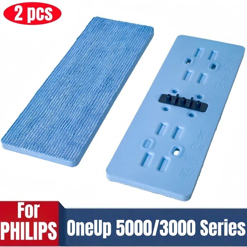 Voor Philips OneUp 5000/3000 Serie Reinigingsdoekjes Set van 2 Vervangende microvezeldoek voor elektrische dweil Vervangende reinigingsdoek