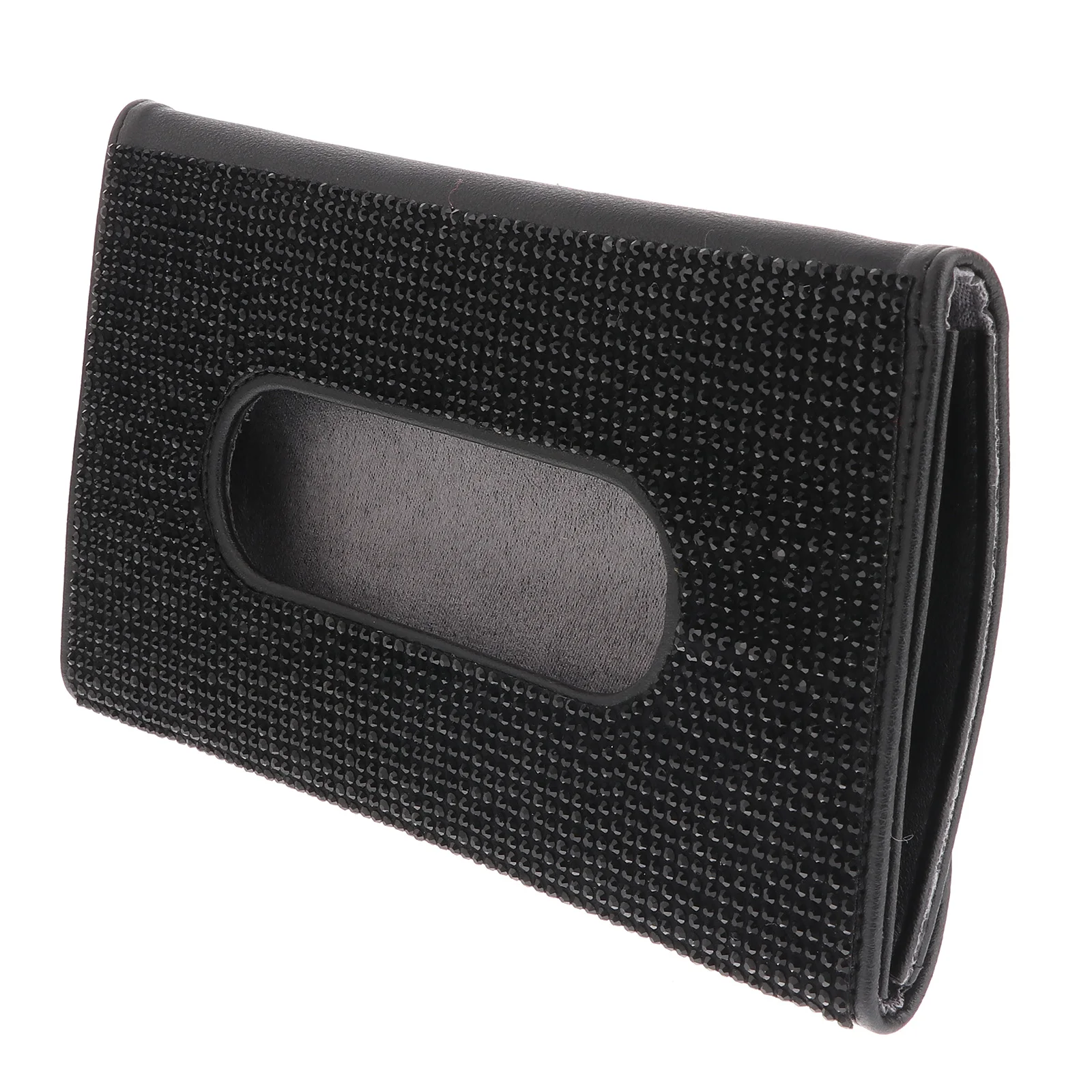 

Car Tissue Box Napkin Holder PU Visor Hanging Storage Durable Easy Access Tissues Masks Rhinestone Design Smooth Texture