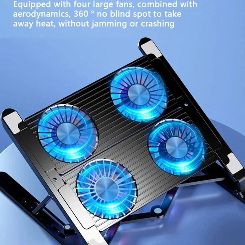 OEM Replacement Foldable Laptop Cooling Pad Stand 4 Fans Adjustable for 13-17.3in
