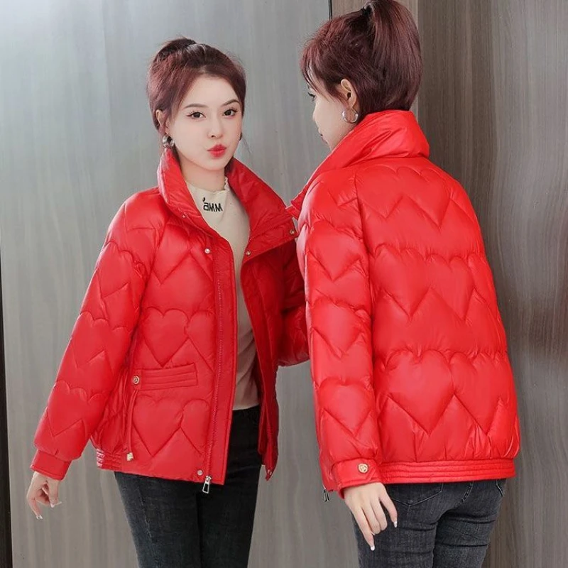 Women\'s Fashion Winter Down Cotton Jacket Short Parkas Cotton-Padded Clothes Female Korean Style Loose Overcoat Ladies Tops Coat