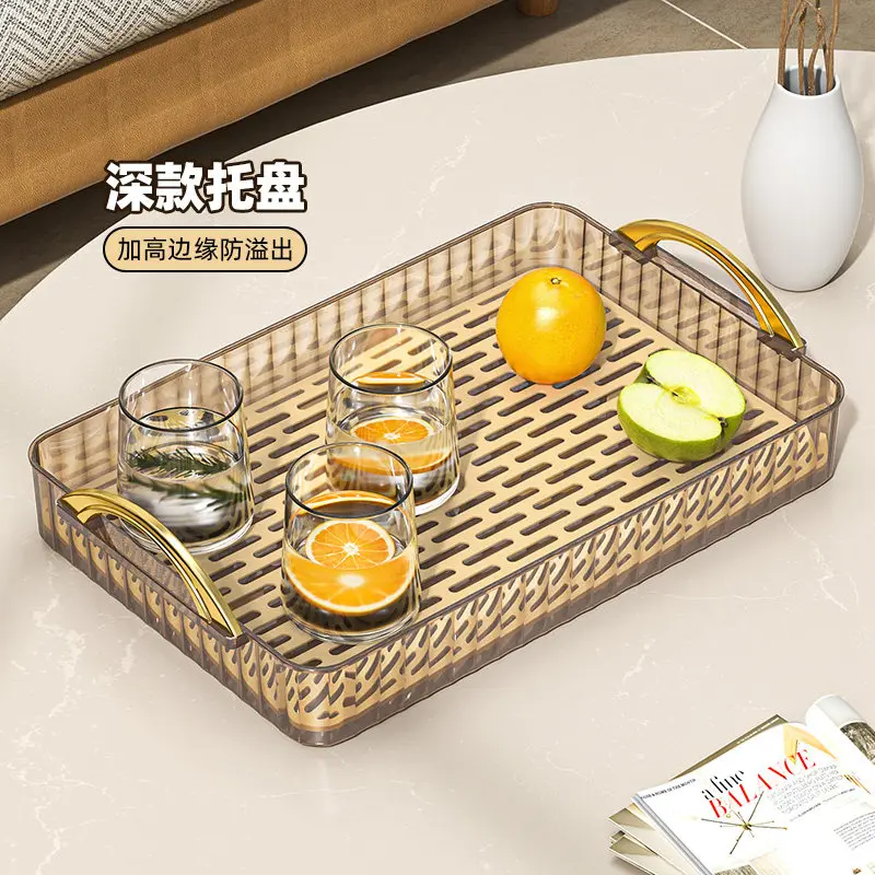 Elegant Sturdy Cup & Mug Organizer Rack with Drip Tray, Minimalist Tea Tray Storage Shelf for Living Room Coffee Table Desktop.