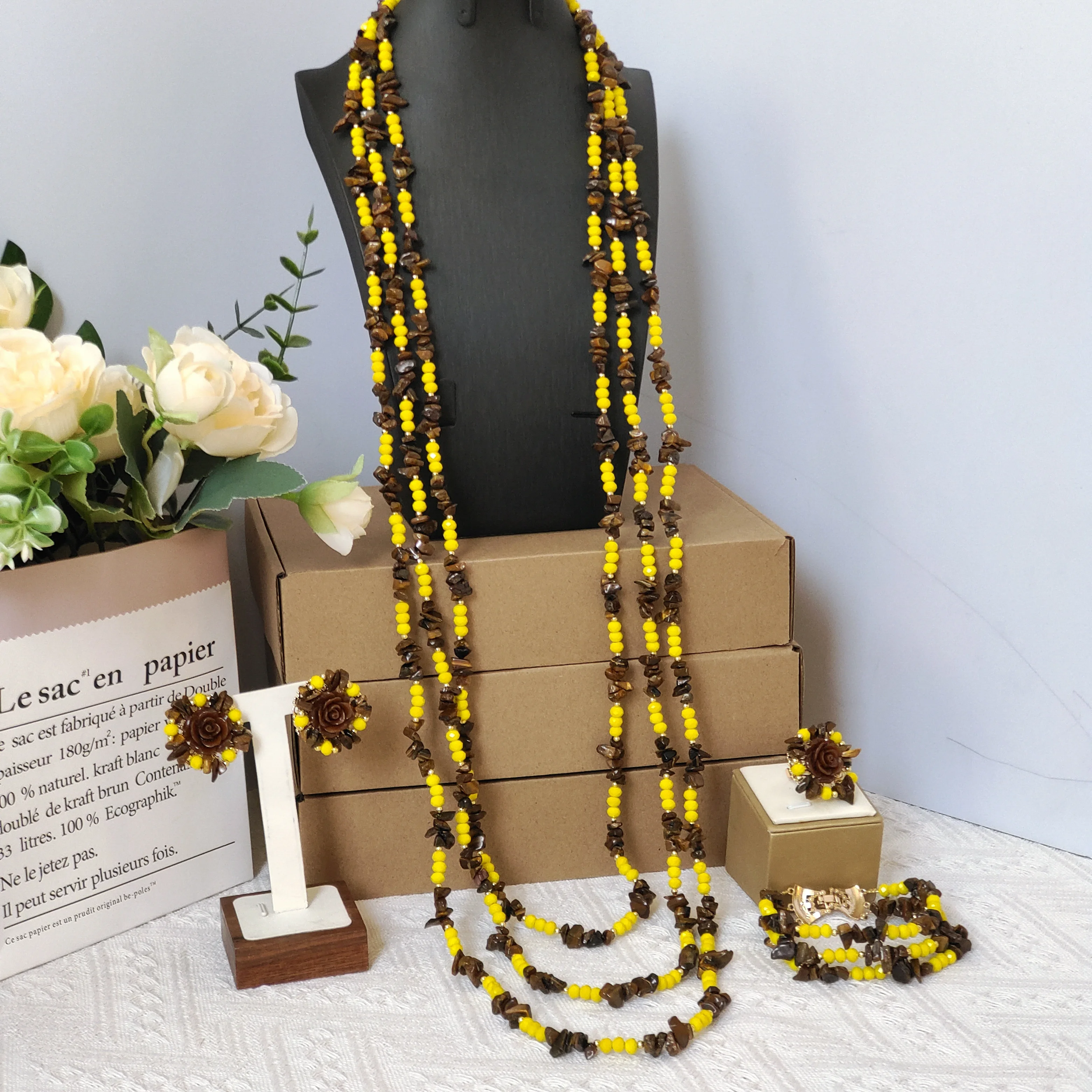 

african wedding necklace 40inches nigerian beads jewelry set