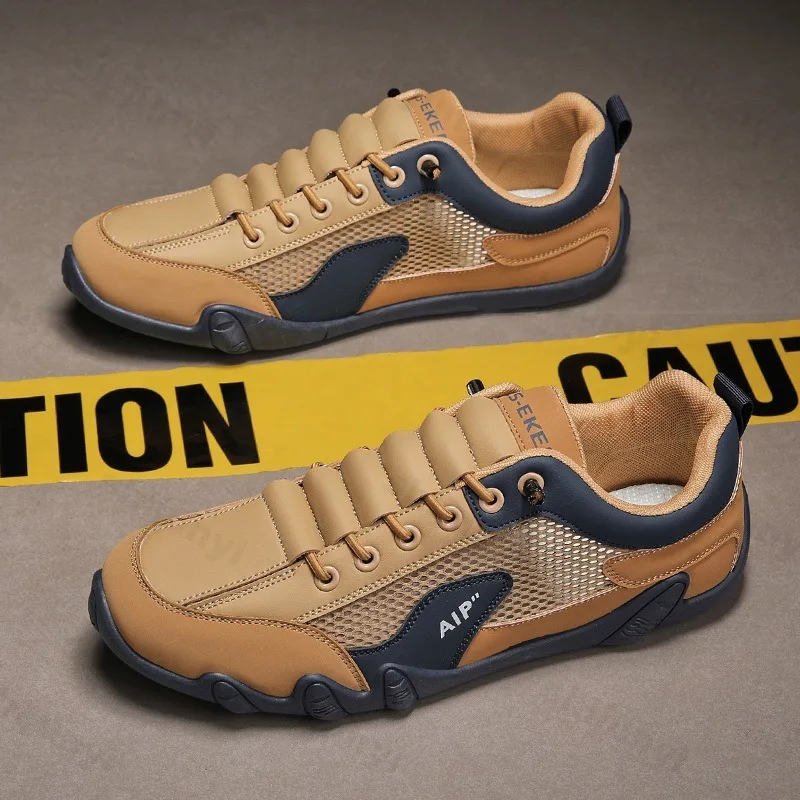 

Мужские повседневные кроссовки, новинка 2025, летние дышащие удобные уличные прогулочные спортивные туфли, модная мужская повседневная обувь из искусственной кожи
