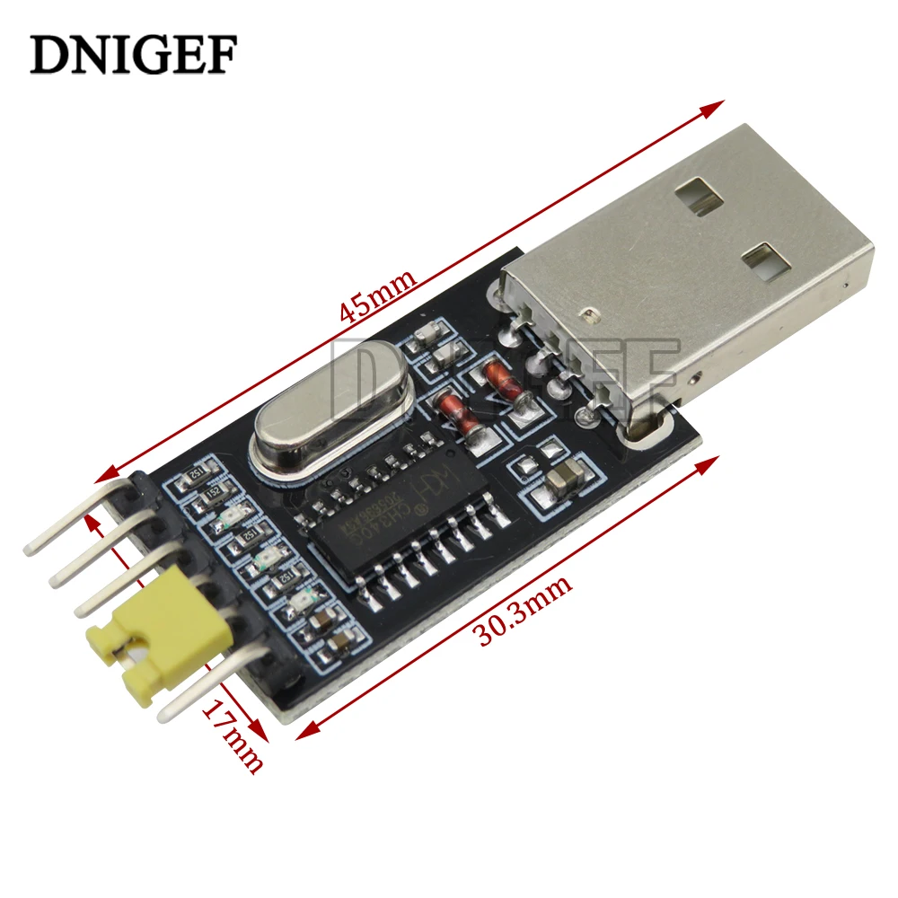 DNIGEF USB a TTL módulo UART serie CH340G CH340 microcontrolador USB descargar código datos y Firmware Cable placa de cepillo 3,3 V 5V