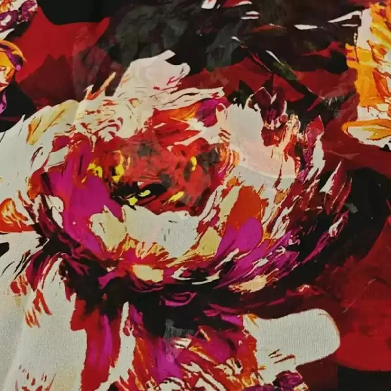 

Модный цветок пиона, картина маслом, узор с принтом из атласа или тонкого шифона для женщин, летнее платье, блузка, ткань «сделай сам», швейный материал