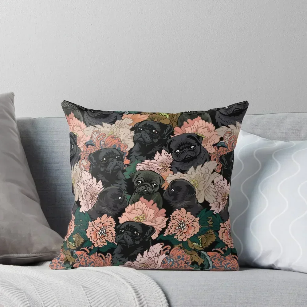 

Because Black Pug Throw Pillow autumn decoration Christmas Cushion For Home pillow