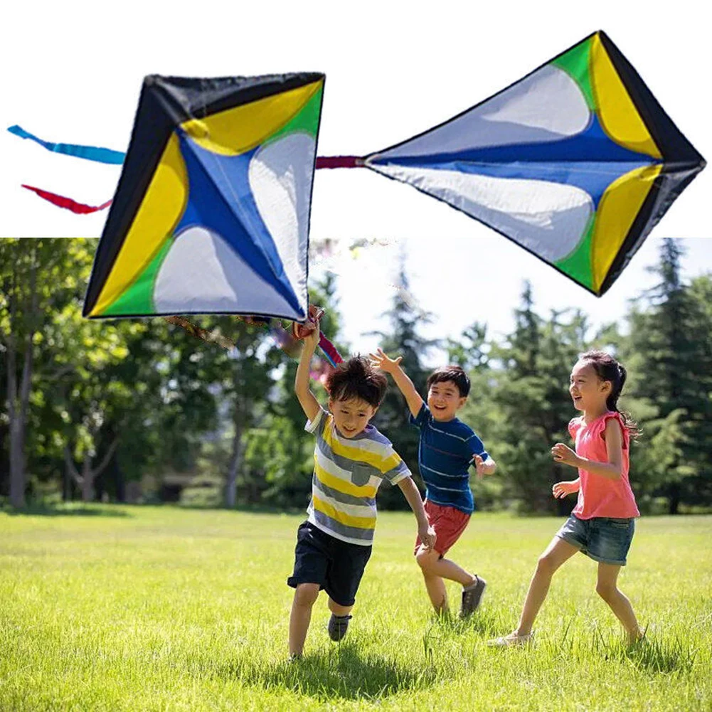 Single Line Kite with Long Tail Large Kite Toy Easy To Fly Colorful Flight Kite Enhance Coordination for Children Kids