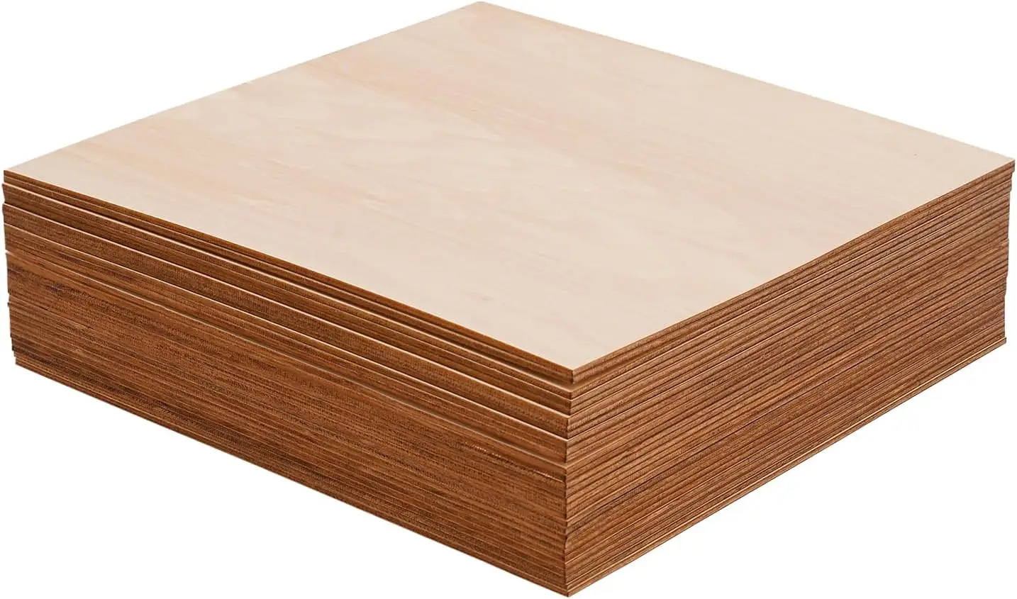 Packung mit 30 Sperrholzplatten, 3 mm Lindenholz-Balsaholzplatten mit glatten Kanten, Lindenholzplatten für Laubsäge, Brandmalerei (30 x 30 cm)