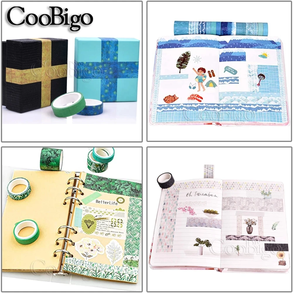 1Set Bronzing Washi Tape Decor Masking Tapes Adhesive Sticker Photo Album Scrapbooking Stationery Diary Gift Wrapping DIY Crafts