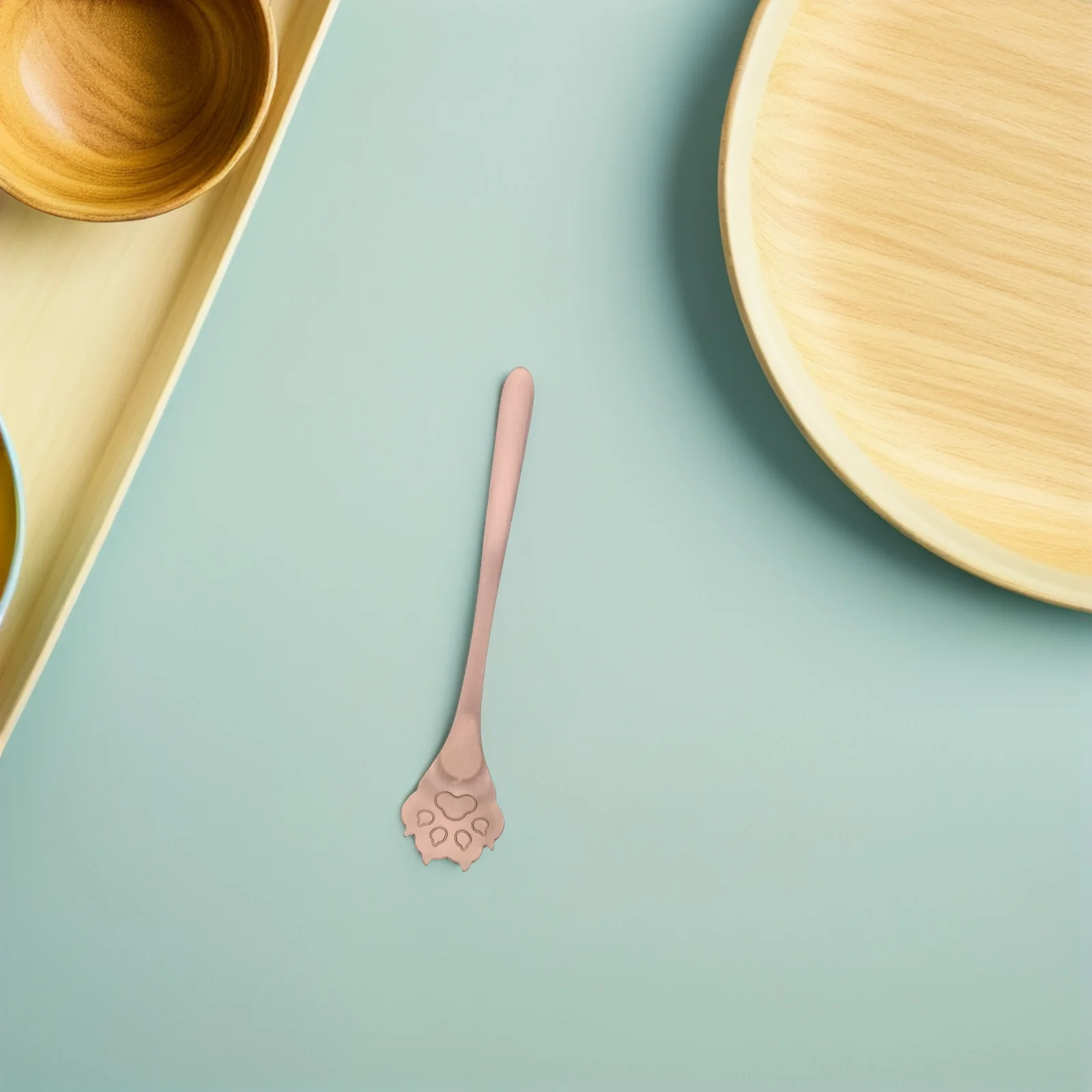 

5 PCS Mixing Spoon Kitchen Dessert Ice Stirring Coffee Pudding Teaspoon Cute Stainless Steel Rose Gold