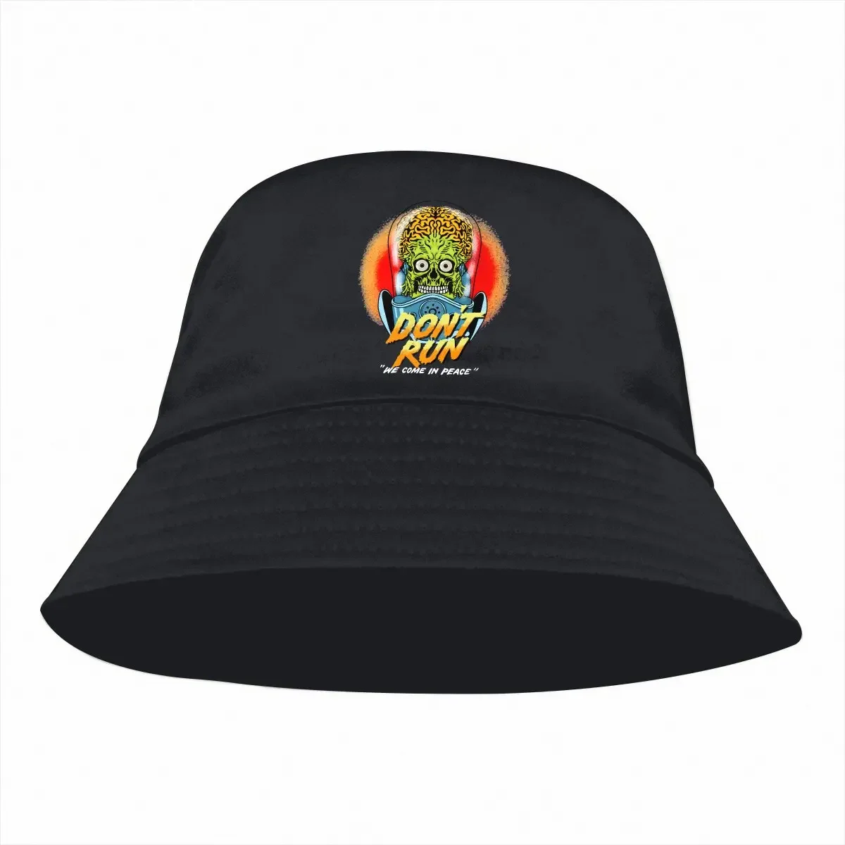 Mars Attacks Alien Sci-Fi Movies Bucket Hat Don Run Men's Women's Fisherman Cap Hip Hop Beach Sun Fishing Hats