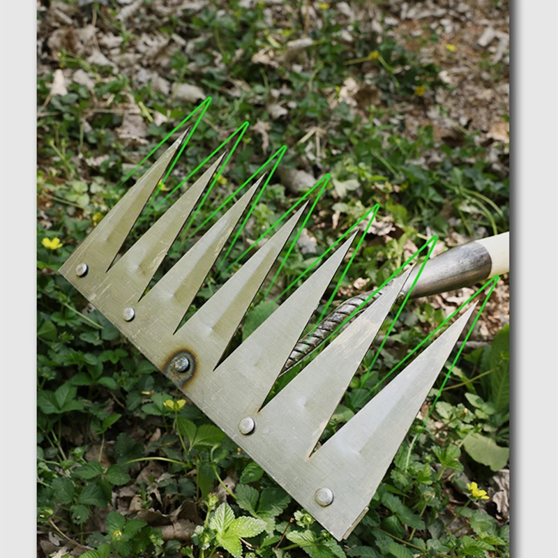 Imagem -06 - Ferro de Jardinagem Enxada para Ervas Daninhas Rake Farm Tool Segurando e Raking Soltando o Solo Nail Rake Tool Artefato Harrow Dentes Dentes Dentes Dentes