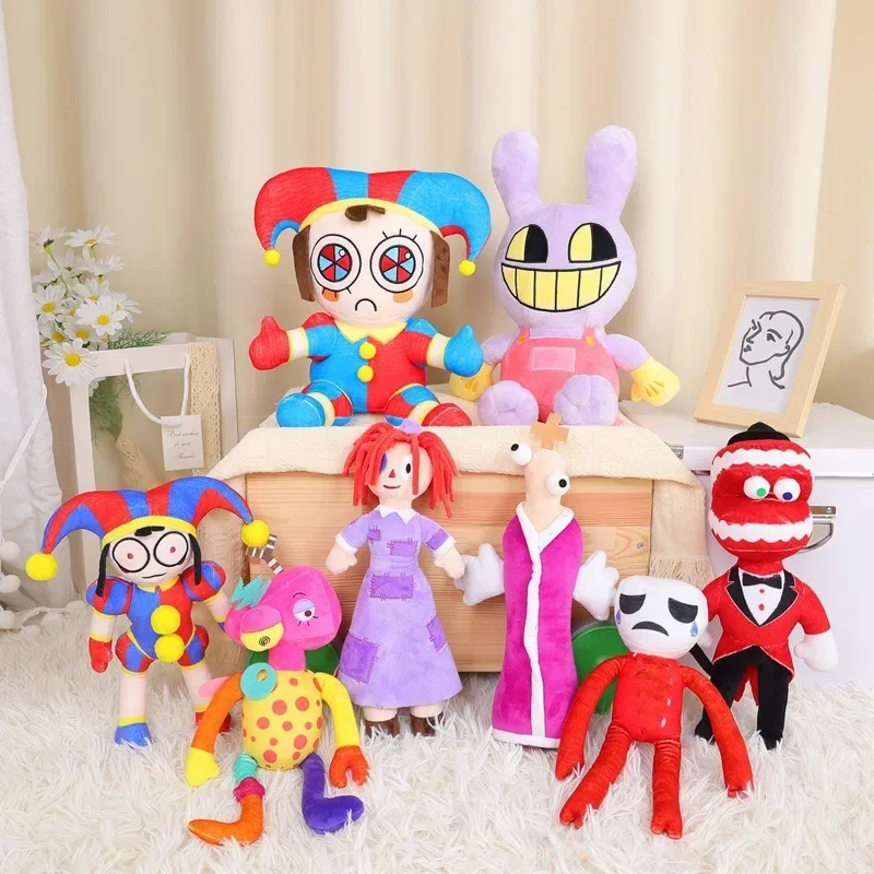 2024 New The Amazing Digital Circus Pomni Jax Plush Toy Anime Cute Theater Rabbit Doll StuffedCartoon Clown Christmas Kids Gifts